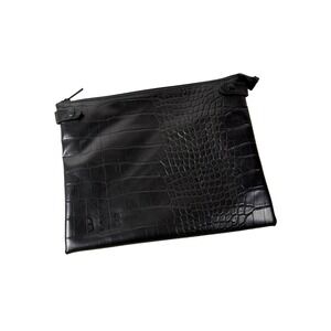 BEIS Black Croc Embossed Zipper‎ Pouch Travel Cosmetic Makeup Bag